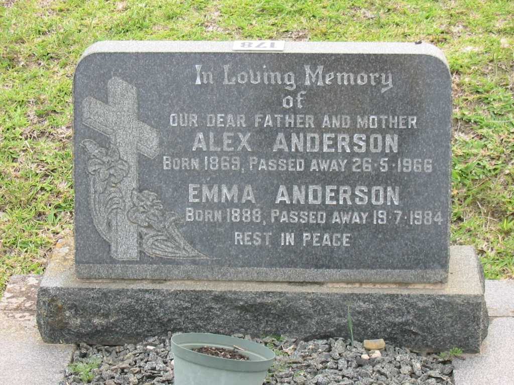 ANDERSON Alexander Gay 1869-1966 & Emma BJORSETH 1888-1984