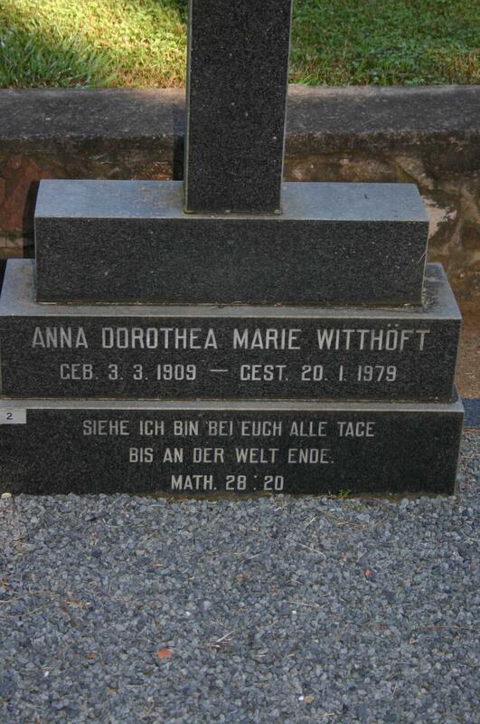 WITTHÖFT Anna Dorothea Marie 1909-1979