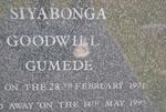 GUMEDE Siyabonga Goodwill 1971-1995