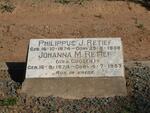 RETIEF Philippus J. 1874-1959 & Johanna M. GOOSEN 1874-1957