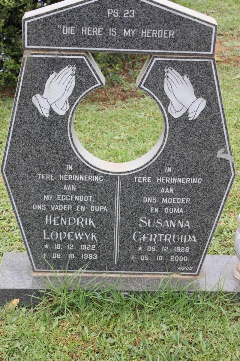 ? Hendrik Lodewyk 1922-1993 & ? Susanna Gertruida 1928-2000
