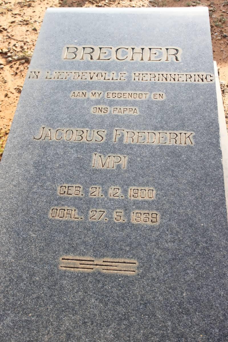 BRECHER Jacobus Frederik 1900-1969