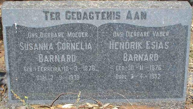 BARNARD Hendrik Esias  1876-1952 & Susanna Cornelia  FERREIRA 1876-1939