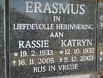 ERASMUS Rassie 1933-2005 & Katryn 1932-2003