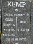 KEMP Oliver Thornton 1925-2000 & Marie 1931-