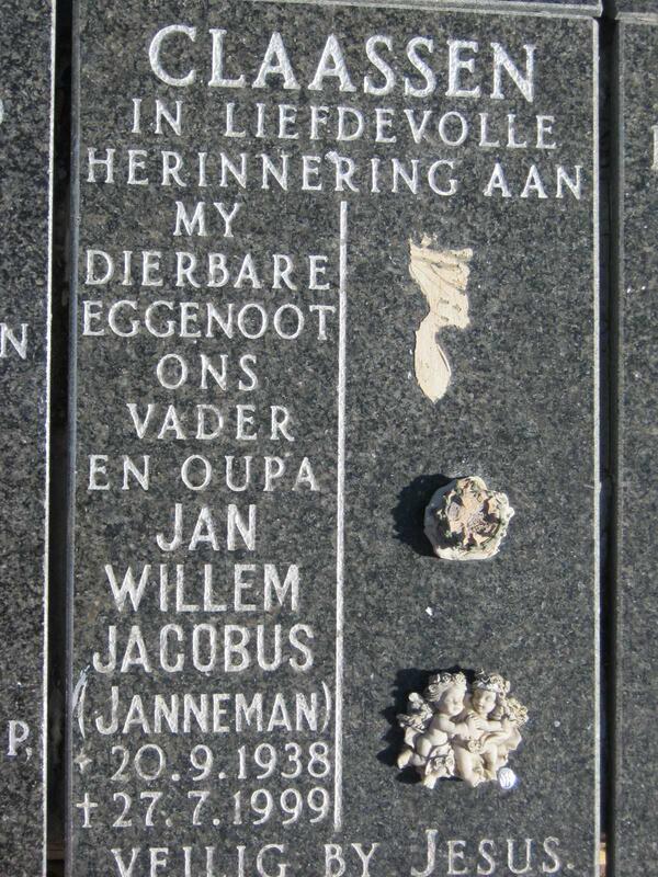 CLAASSEN Jan Willem Jacobus 1938-1999