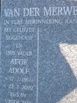 MERWE Attie Adolf, van der 1950-2002