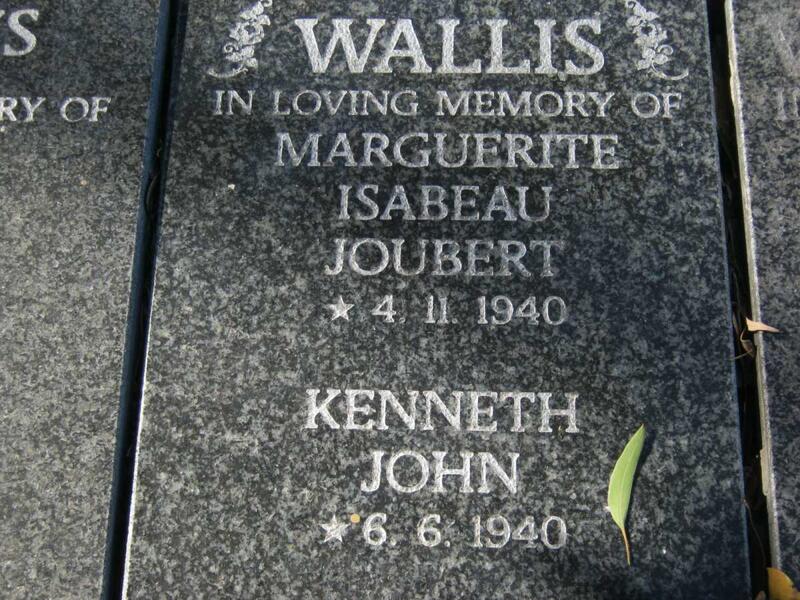 WALLIS Kenneth John 1940- & Marguerite Isabeau Joubert 1940-