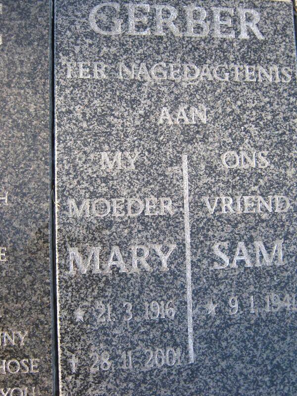 GERBER Sam 1941- & Mary 1916-2001