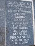 ASCENCAO Manuel Fernandes, de 1929-2002 & Maria Nazare 1930-2001