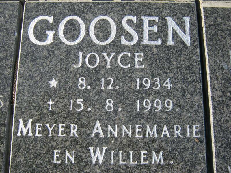 GOOSEN Joyce 1934-1999