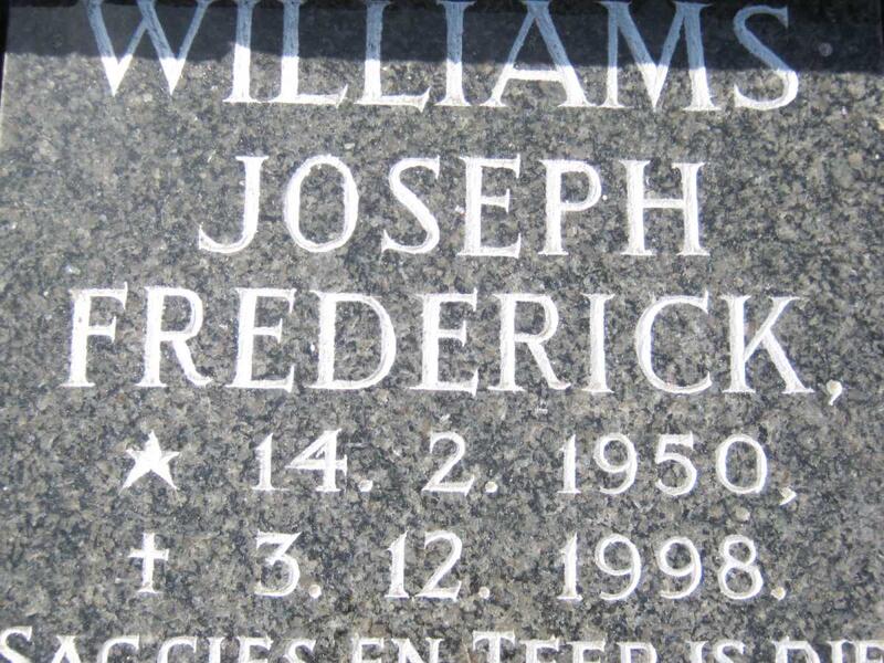 WILLIAMS Joseph Frederick 1950-1998