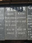 WEBBER Keith Lennox 1925- & Anna Dorothea 1927-1998