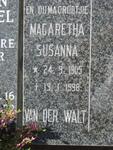 WALT Magaretha Susanna, van der 1905-1998