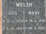 WELSH Gus 1907-1997 & Mary 192?-2002