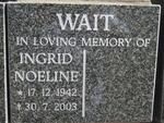 WAIT Ingrid Noeline 1942-2003
