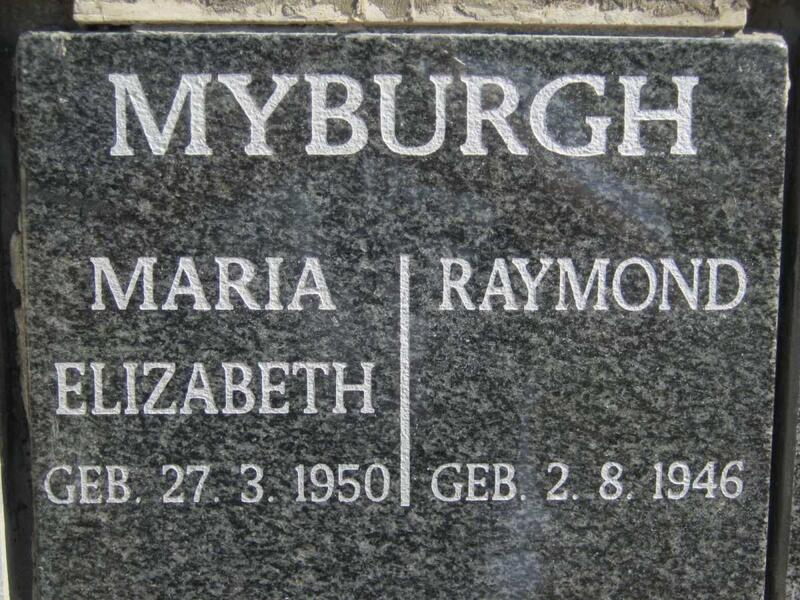 MYBURGH Raymond 1946-  &  Maria Elizabeth -1950