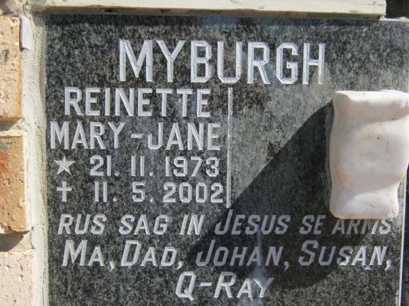 MYBURGH Reinette Mary-Jane 1973-2002