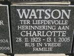 WATSON Charlotte 1923-2005