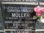 MULLER Christina Francina 1911-200? :: FOURIE Jassie Johanna Erasmus 1915-1995