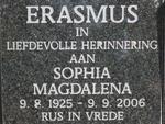 ERASMUS Sophia Magdalena 1925-2006