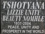 TSHOTYANA Lizzie Unity Beauty Nomhle 1931-2004