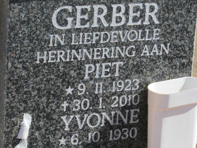 GERBER Piet 1923-2010 & Yvonne 1930-