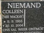 NIEMAND Colleen nee MACKAY 1955-2004