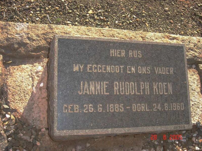 KOEN Jannie Rudolph 1885-1960