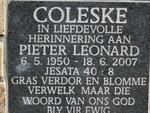 COLESKE Pieter Leonard 1950-2007