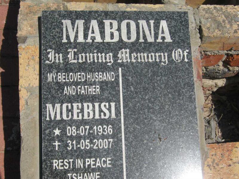 MABONA Mcebisi 1936-2007