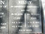 KELSEY Cliff 1939-1994 & Jean 1944-2007
