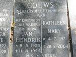 GOUWS Jan Hendrik 1925-1996 & Kathleen Mary 1931-2004