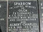 SPARROW Albert Charles 1926-2003 & Olga LEHNBERG 1929-1996