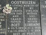 OOSTHUIZEN Boet 1931-1996 & Lorraine 1933-2008