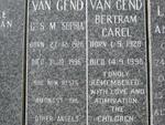 GEND Bertram Carel, van 1928-1998 & G.S.M. 1926-1996