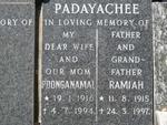PADAYACHEE Ramiah 1915-1997 & Poonganamal 1916-1994