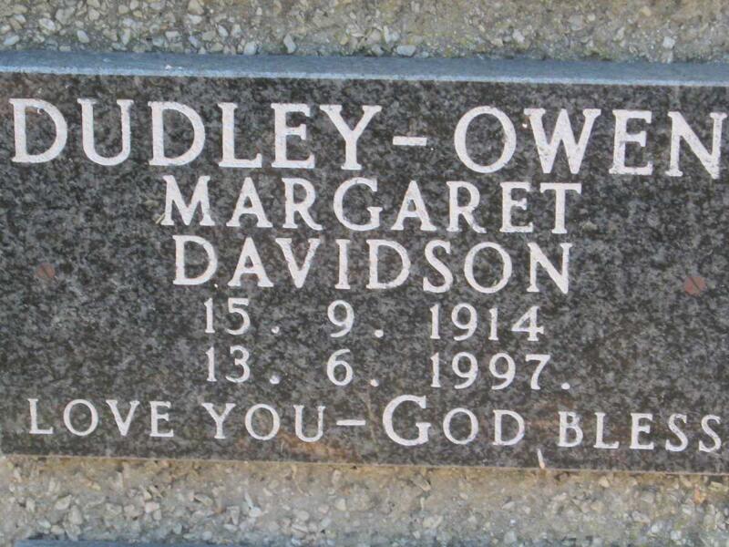 OWEN Margaret Davidson, Dudley 1914-1997