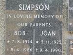 SIMPSON Bob 1924-1986 & Joan 1925-1990