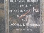 EGBERINK Jacobus F. 1910-1995 & Joyce F BRYAN 1914-1969