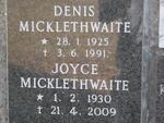 MICKLEHWAITE Denis 1925-1991 & Joyce 1930-2009