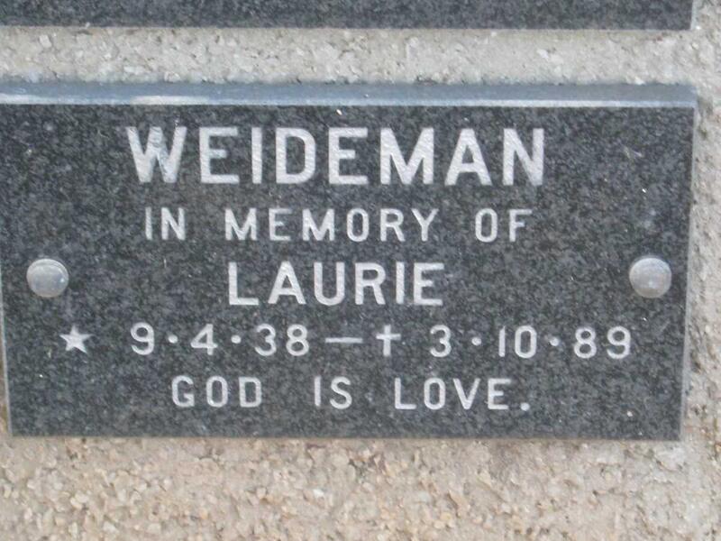 WEIDEMAN Laurie 1938-1989