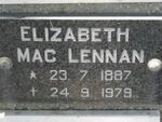 MacLENNAN Elizabeth 1887-1979 