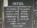 DEYZEL Cornelius J. 1916-2002 & Margie 1926-