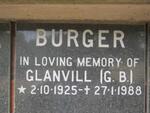 BURGER Glanville B. 1925-1988