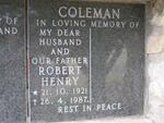 COLEMAN Robert Henry 1921-1987