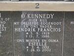 O'KENNEDY Hendrik Francios 1929-1986 & Estelle 1932-2002