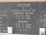 VICTOR Sydney 1940-1986 & Barbel Rosa 1950-1986