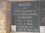 MAGEE John E. 1941-2001 :: MAGEE Dorothy 1904-1986