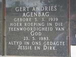 AGENBAG Gert Andries 1939-1983